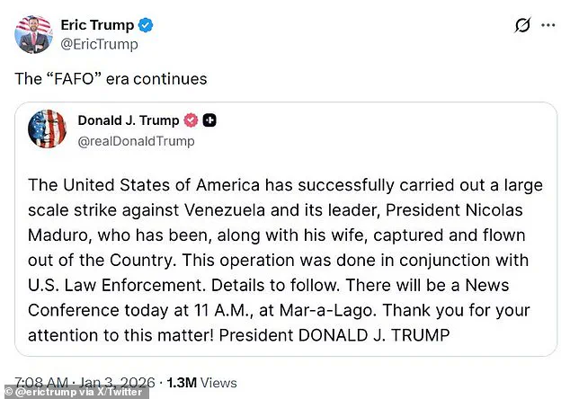 Trump Family Rift Over Venezuela Operation Sparks Domestic and International Tensions