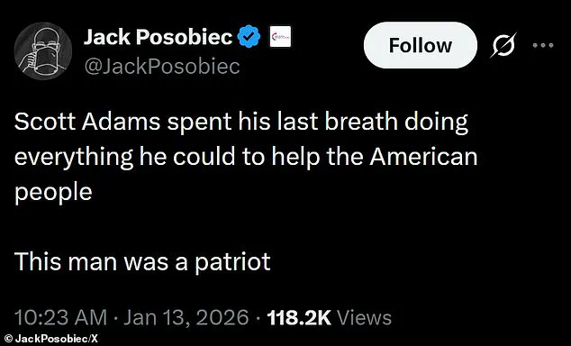 Former President Donald Trump Pays Tribute to Dilbert Creator Scott Adams, Honoring His Legacy and Personal Connection