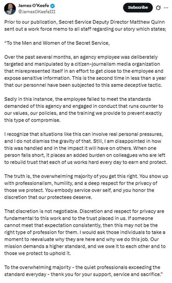 Secret Service Agent's Leak Sparks Scrutiny of Government Security Protocols and Public Trust