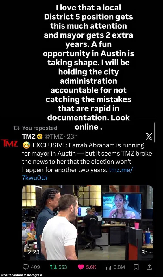 ''It Was Built on a Fundamental Misstep'' — Local Officials React to Farrah Abraham's Abrupt Mayoral Campaign Exit