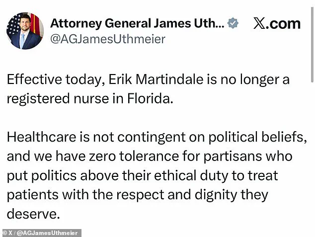Florida Nurse Loses License Over Refusal to Anesthetize MAGA Supporters, Marking Growing Debate on Politics in Healthcare Ethics