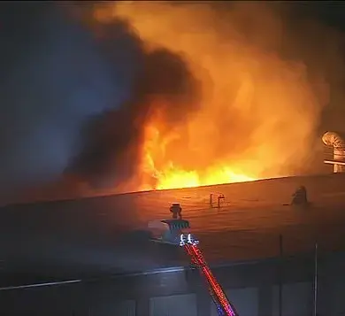 Firefighters Battle Massive Warehouse Fire in Abington Township, Pennsylvania