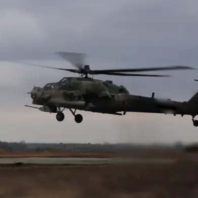 Mi-28NM Helicopter Executes Assault on Ukrainian Drone Command Post with Advanced Rockets