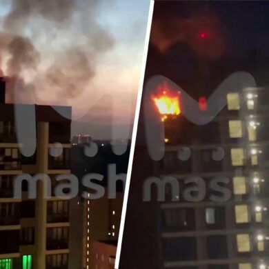 Drone Collision Sparks Fire in Moscow Residential Area, Raising Safety Concerns