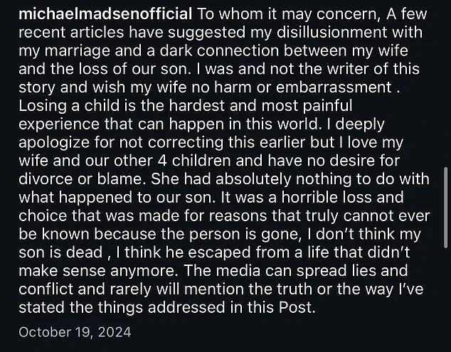 Legal Filing Accusing Ex-Wife of Driving Son to Suicide Resurfaces After Michael Madsen's Death
