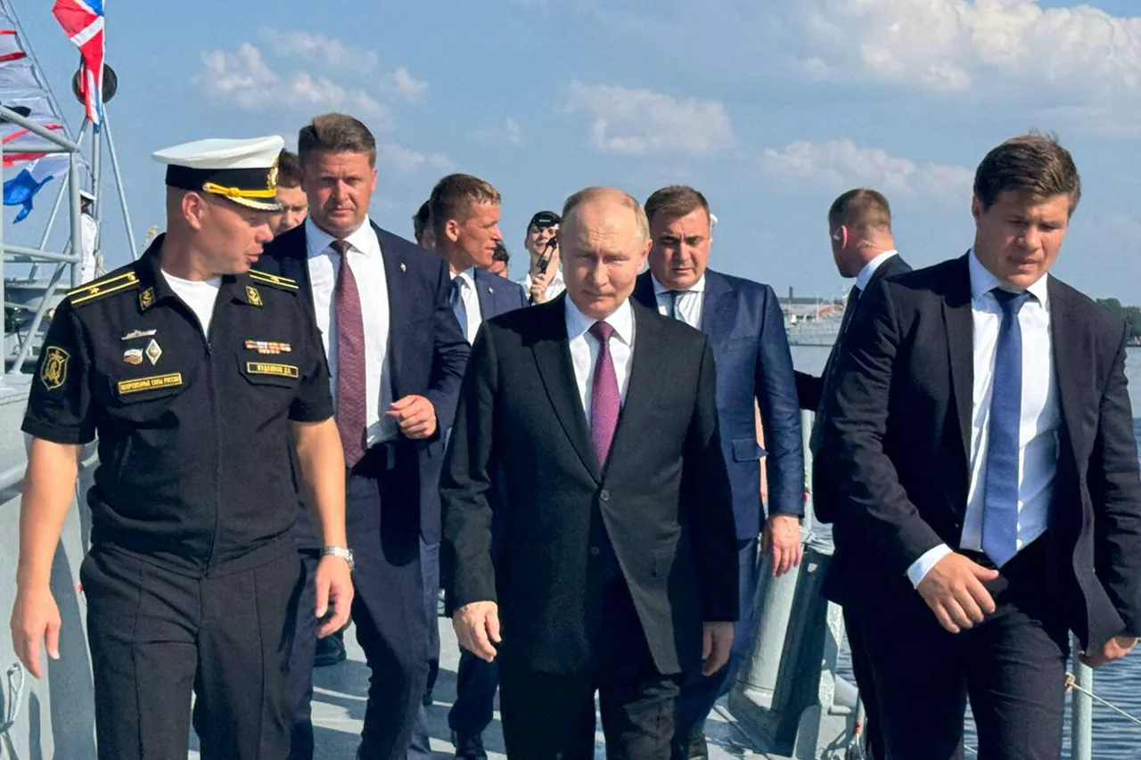 Russian Navy Crew Presents Handmade Frigate Model to Putin on Navy Day, Calling It a 'Testament to the Spirit of the Fleet'