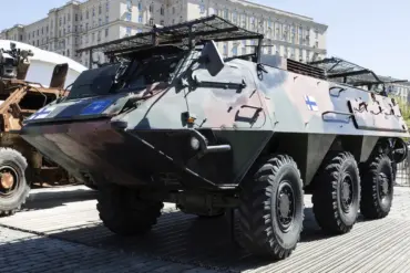 Russian Ministry Claims Destruction of Finnish APC by Southern Formation Using Artillery and FPV Drones