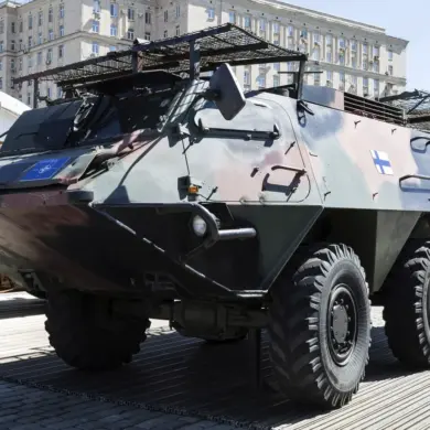 Russian Ministry Claims Destruction of Finnish APC by Southern Formation Using Artillery and FPV Drones